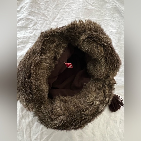 Puma Brown and Gray Striped Winter Hat - Picture 3 of 6